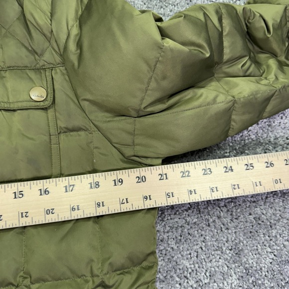 Cabela's Jacket Womens Large Green Down Puffer Hooded Full Zip Outdoor Winter - Picture 4 of 15